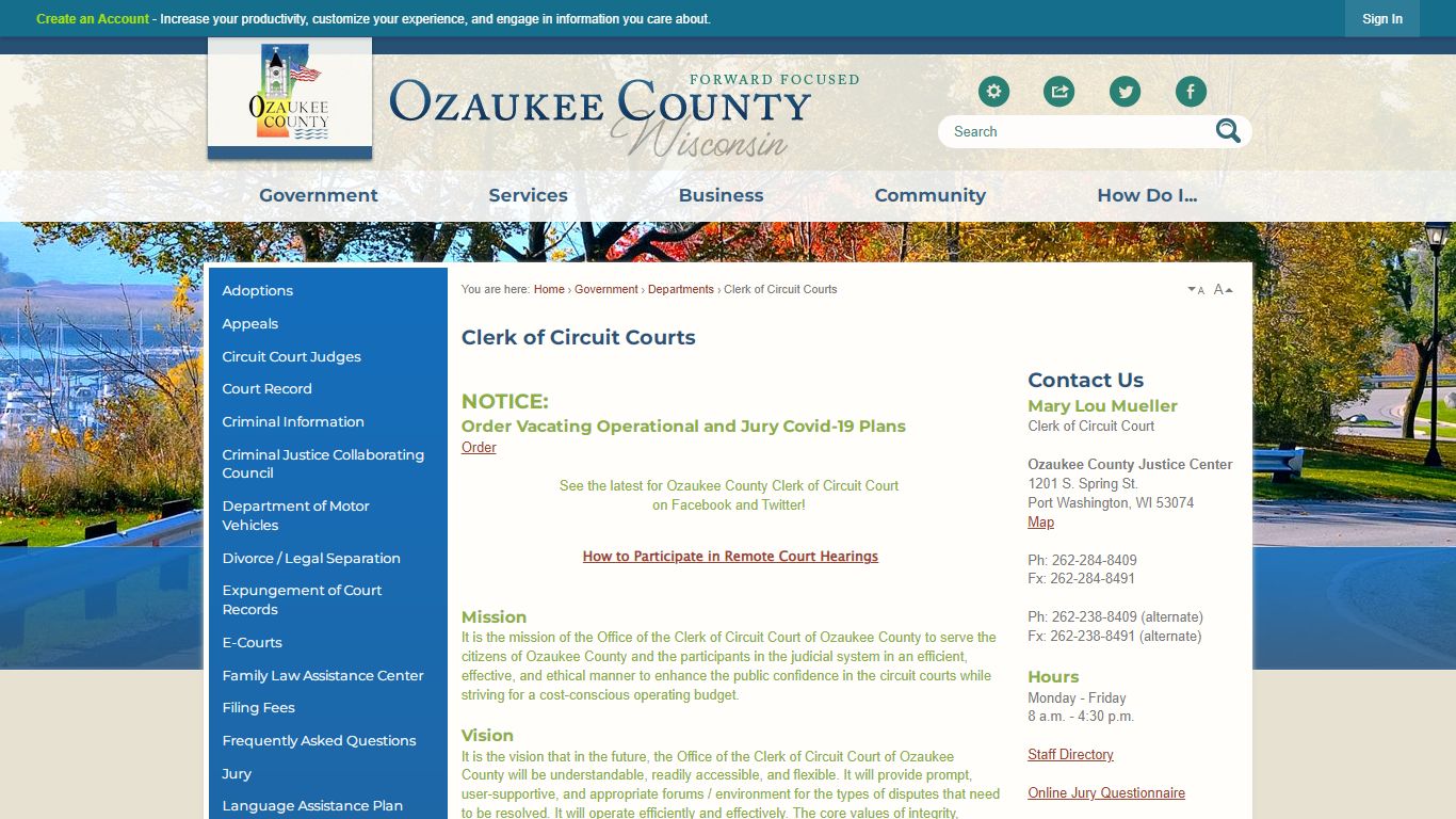 Clerk of Circuit Courts | Ozaukee County, WI - Official Website