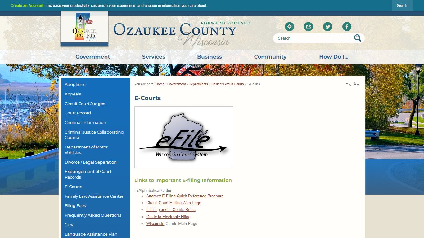 E-Courts | Ozaukee County, WI - Official Website